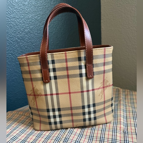Burberry Handbags - Classic Plaid Tote Bag in Beige and Brown